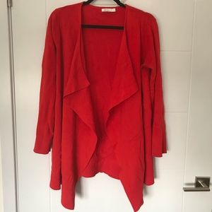 Red cardigan
